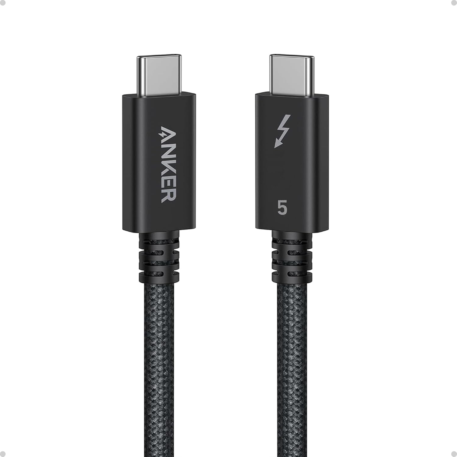 Anker Prime Thunderbolt 5 Cable, 1.7 FT USB C to USB C Cable, 240W Charging, 80Gbps Data Transfer, Up to 120Gbps Bandwidth, 8K/4K Displays, for iPhone 16, MacBook, and More (Thunderbolt 5-Certified) - Image 2