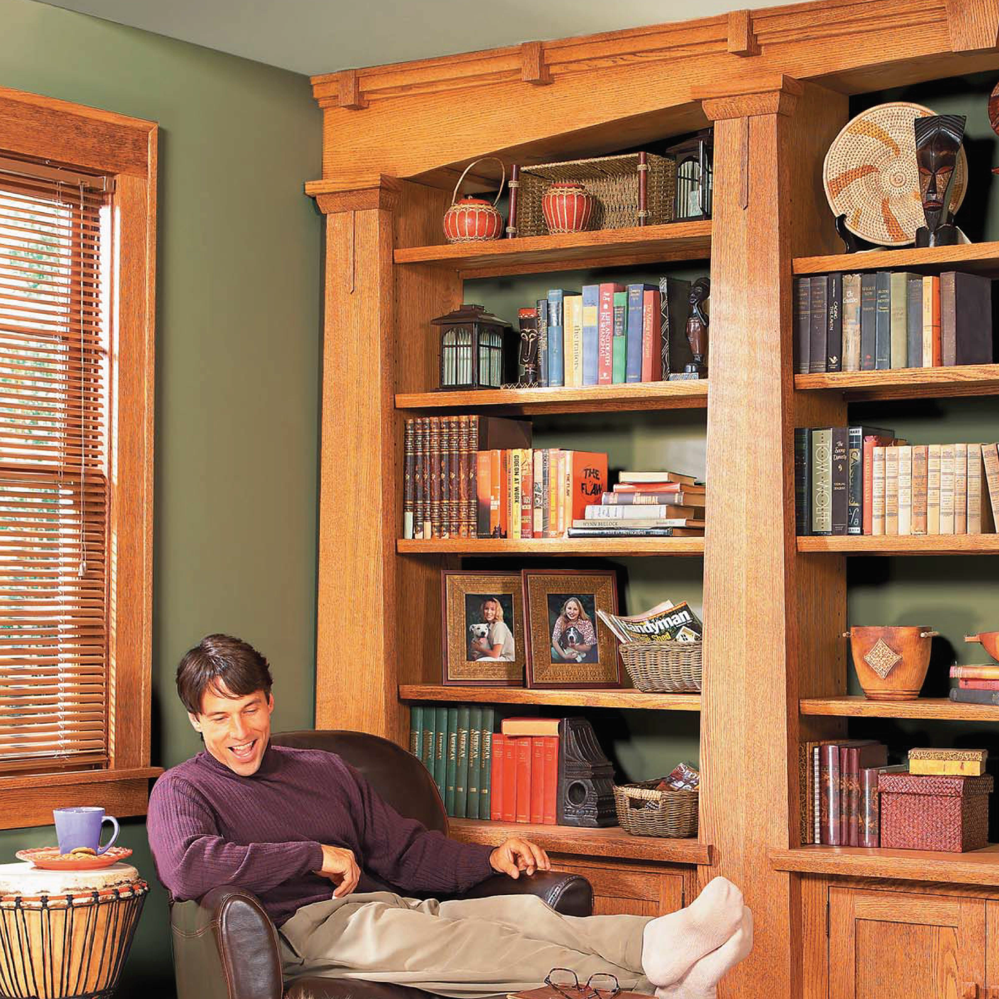 Mission Oak Built-in Bookcase - Image 2