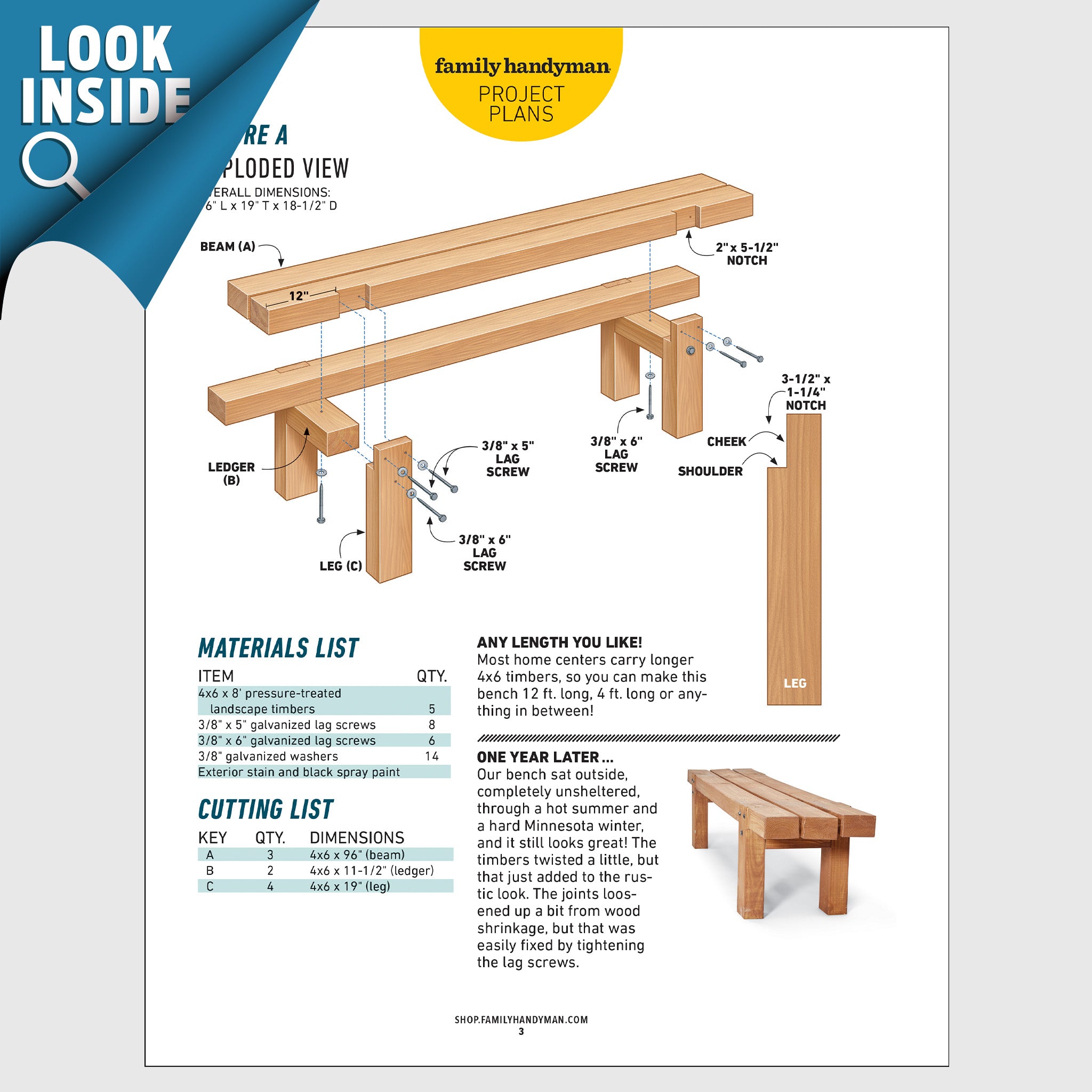 Simple Timber Bench - Image 3